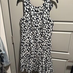 Banana Republic Black and White Fit and Flare Mini Dress